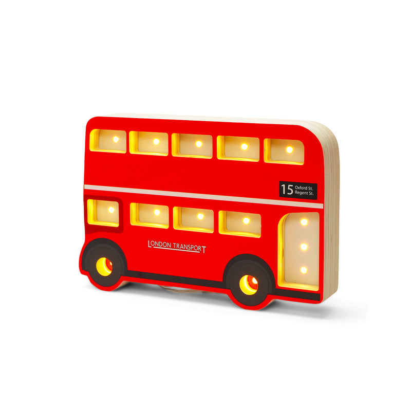Vintage London Bus Wooden Nightlight