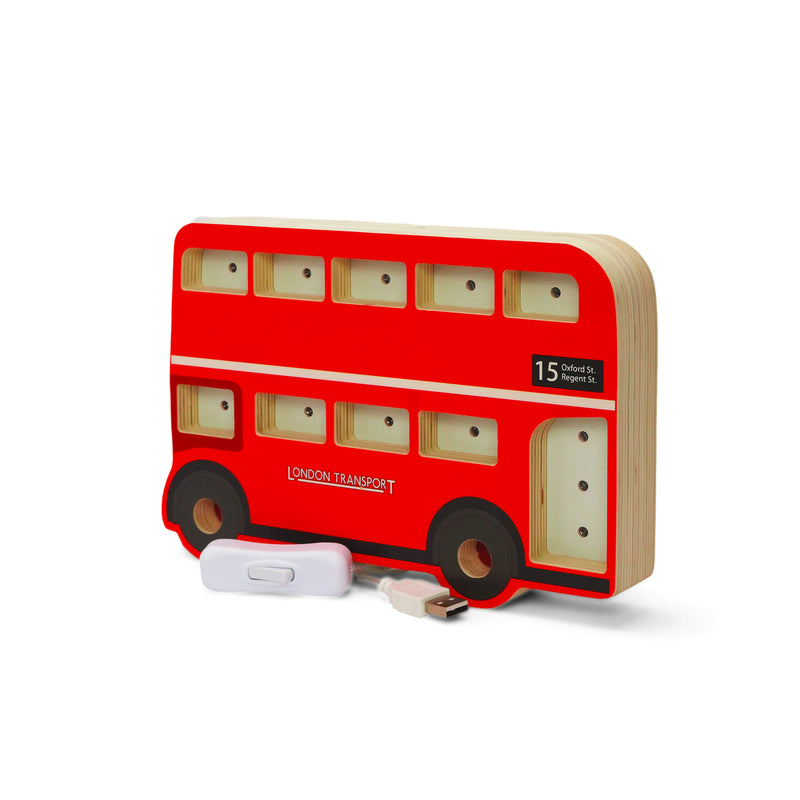 Vintage London Bus Wooden Nightlight