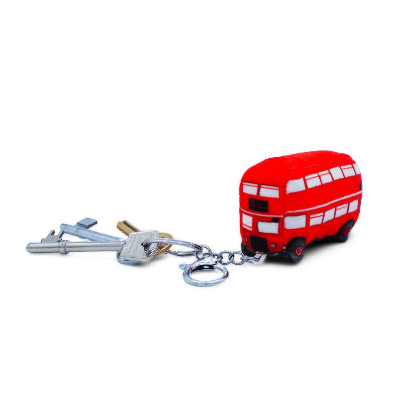 Vintage London Bus Plush Keyring