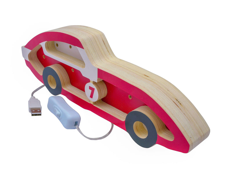 Red Racing Car Wooden Nightlight