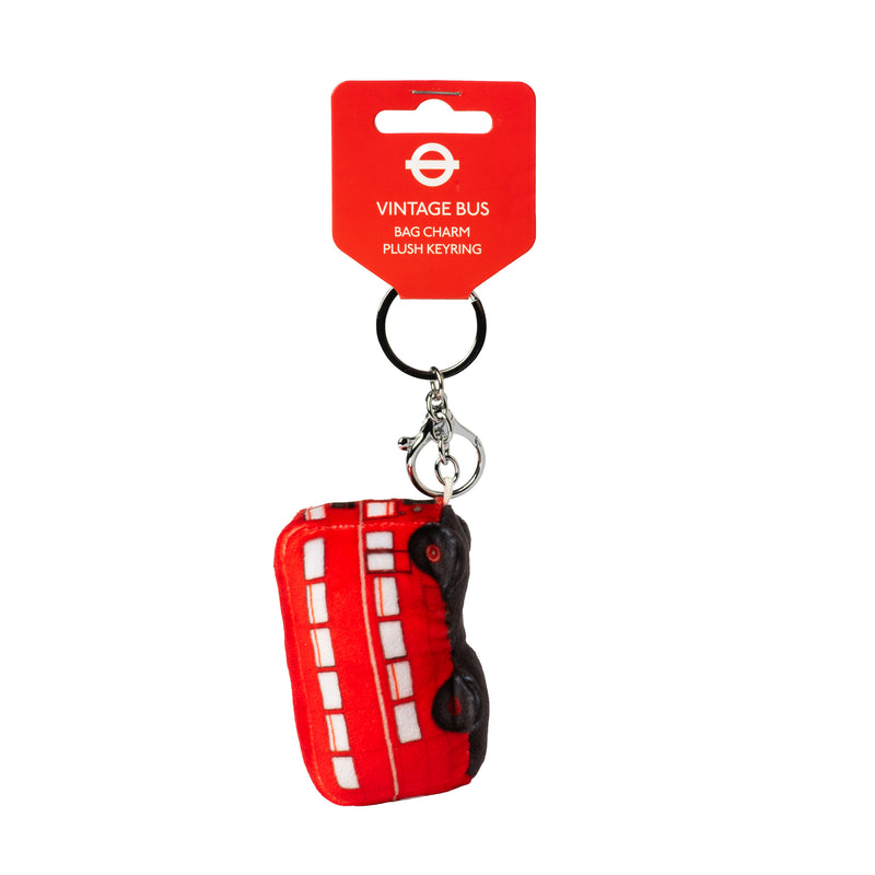 Vintage London Bus Plush Keyring
