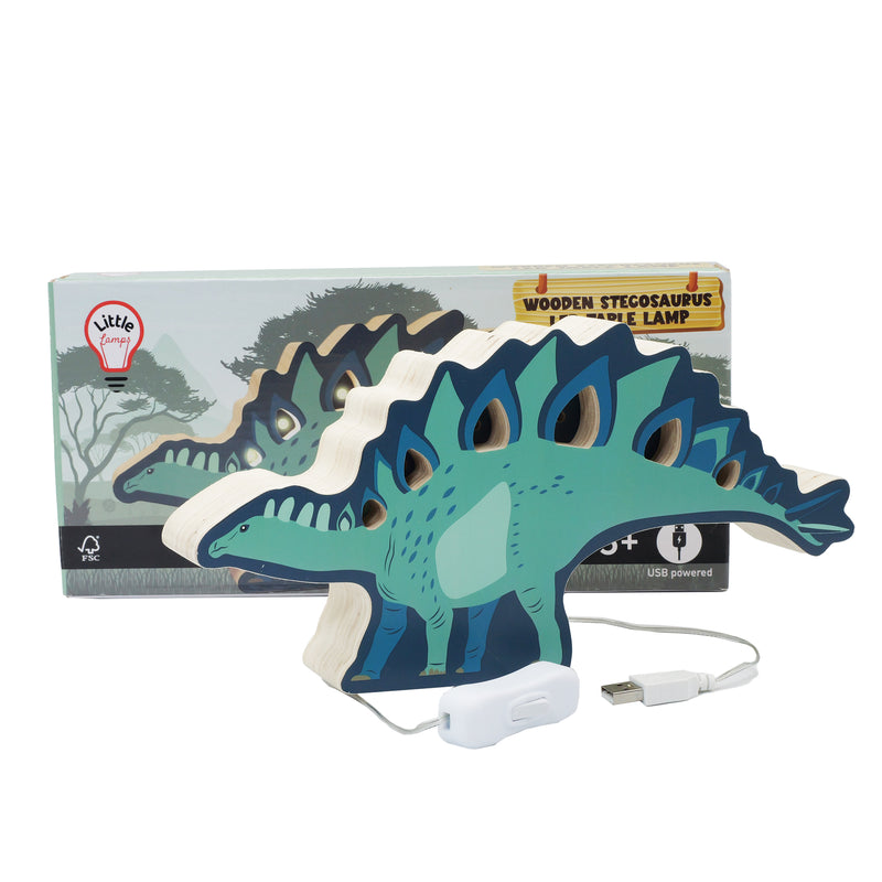 Stegosaurus Dinosaur Wooden Nightlight