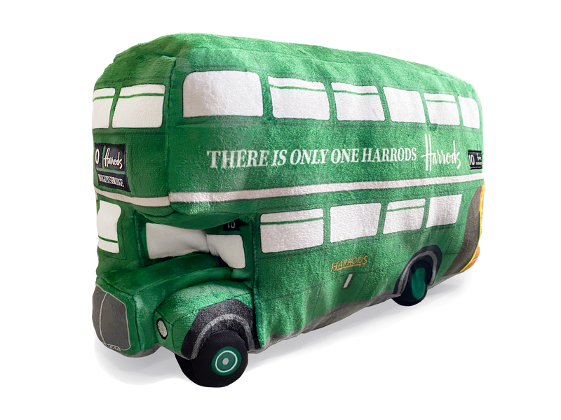 Green Harrods London Bus Soft Toy