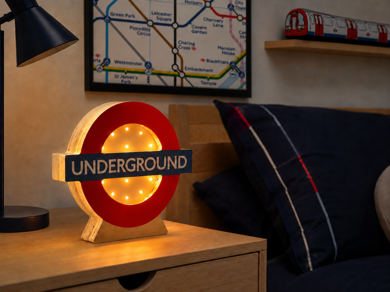 Underground Roundel Wooden Nightlight