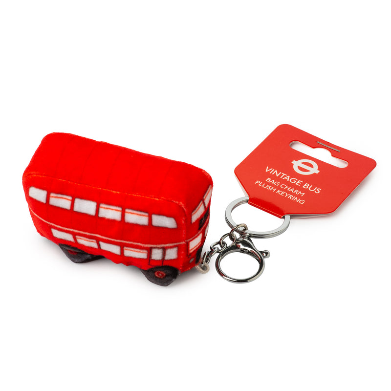 Vintage London Bus Plush Keyring