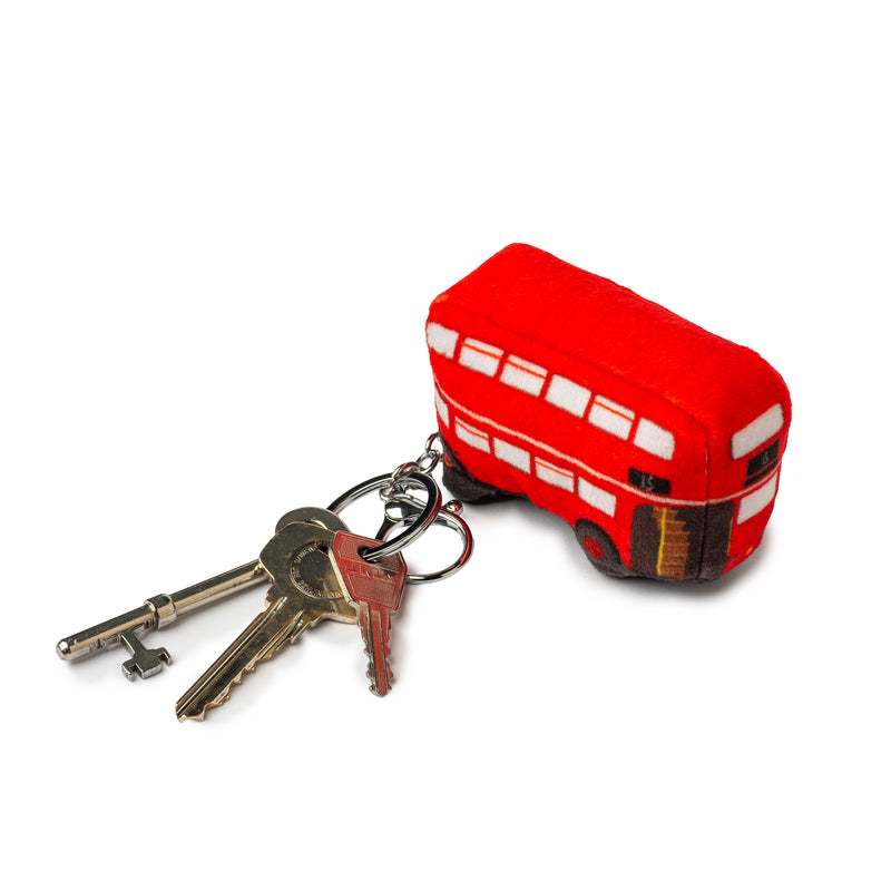 Vintage London Bus Plush Keyring