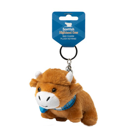 Scottish Highland Cow Bag Charm / Plush Keyring