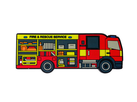 Fire Engine Rubberised Fridge Magnet