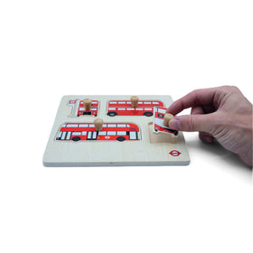 London Bus Wooden Peg Puzzle