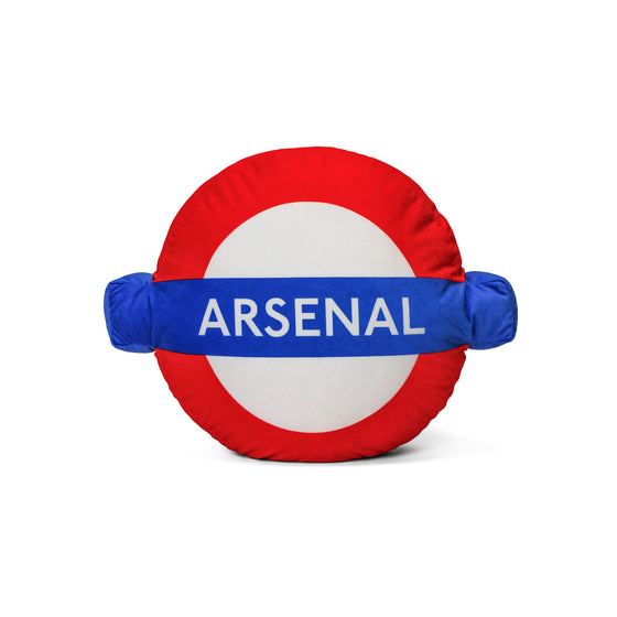 London Underground Arsenal Roundel Logo Cushion